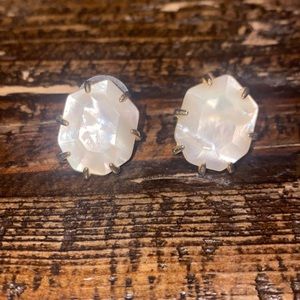 White Kendra Scott Stud Earrings